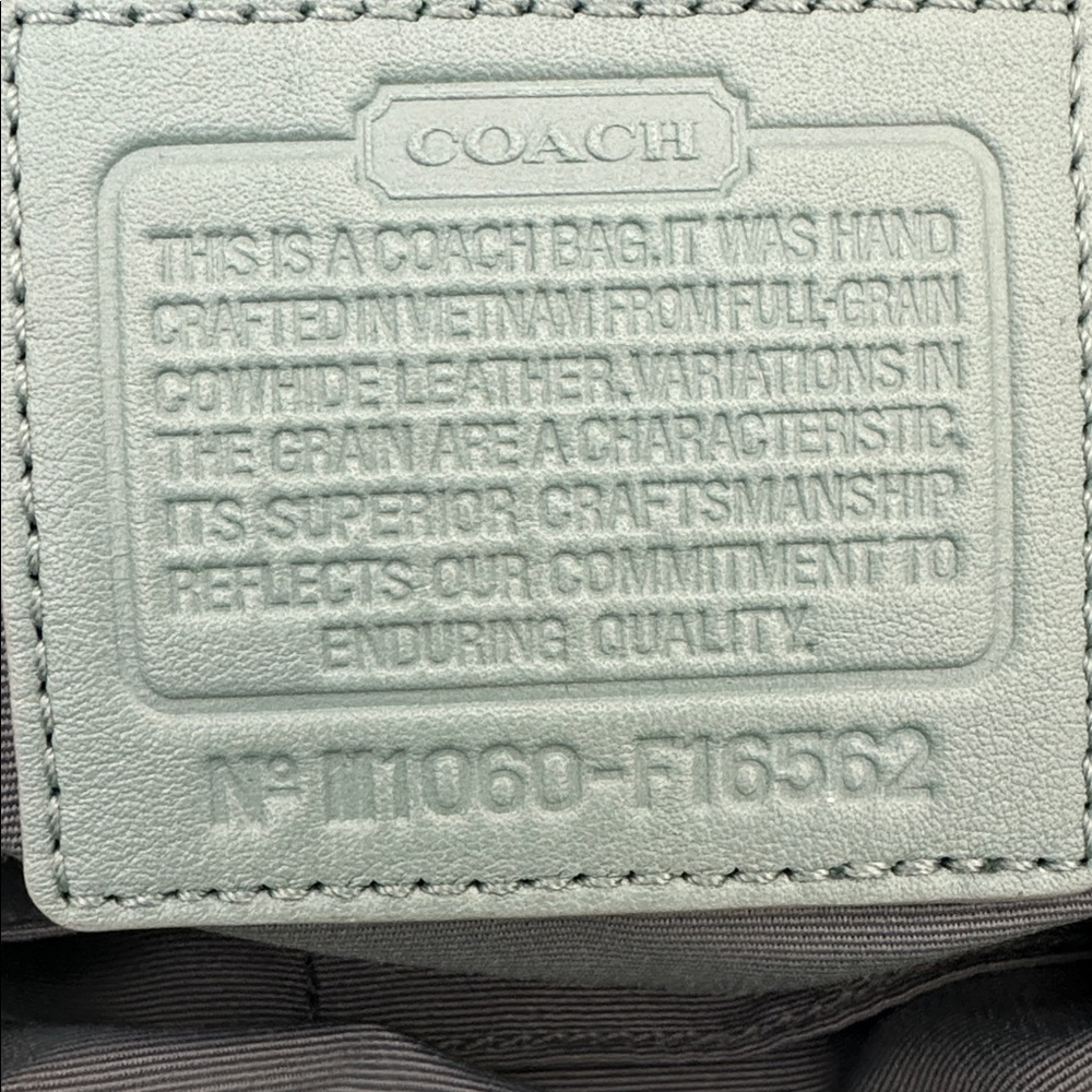 Coach Robins Egg Blue Leather Tote Bag - Picture 6 of 6